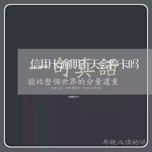 信用卡逾期3天会停卡吗/2023060196147