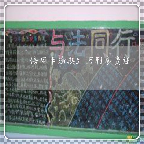 信用卡逾期5万刑事责任/2023121565026