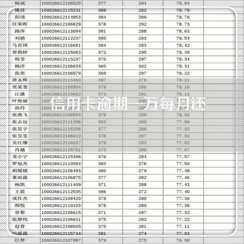 信用卡逾期一万每月还/2023062130472