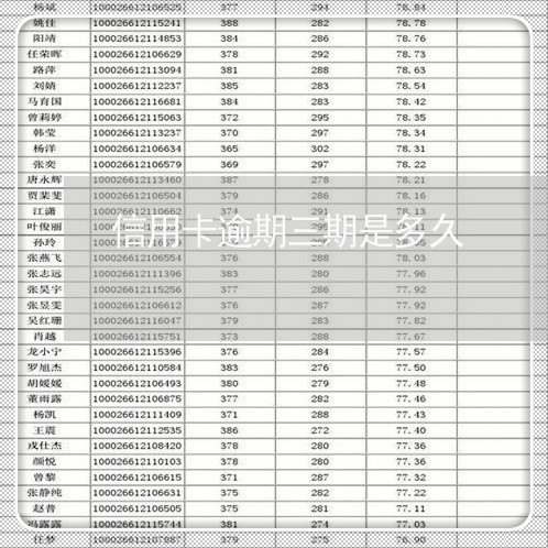 信用卡逾期三期是多久/2023121694924