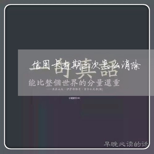 信用卡逾期三次怎么消除/2023121760405