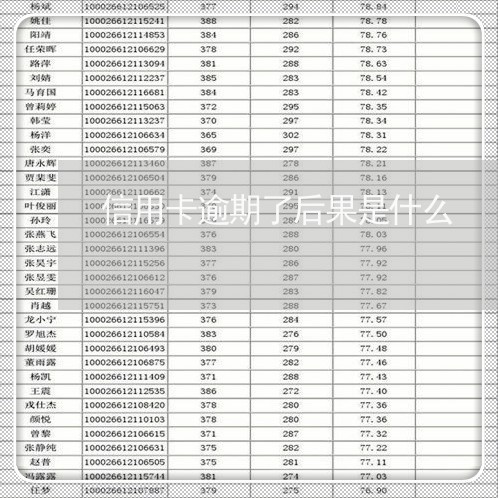 信用卡逾期了后果是什么/2023051171793