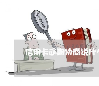 信用卡逾期协商说什么话/2023070841480