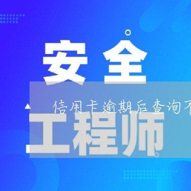 信用卡逾期后查询不到额度/2023050251604