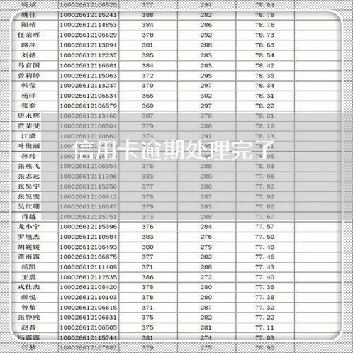 信用卡逾期处理完了/2023112625049