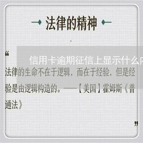 信用卡逾期征信上显示什么内容/2023072235947