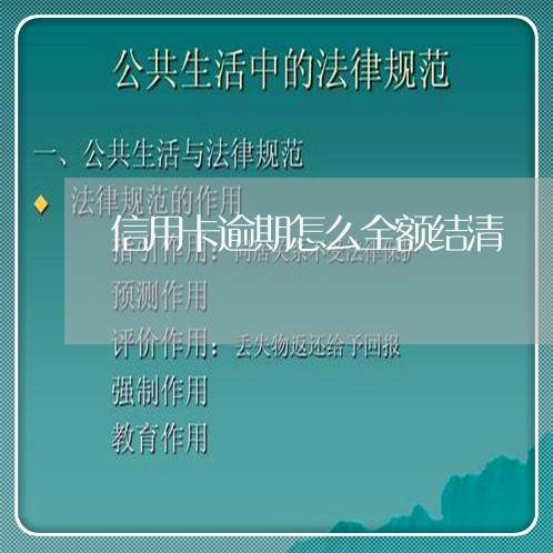 信用卡逾期怎么全额结清/2023112761392