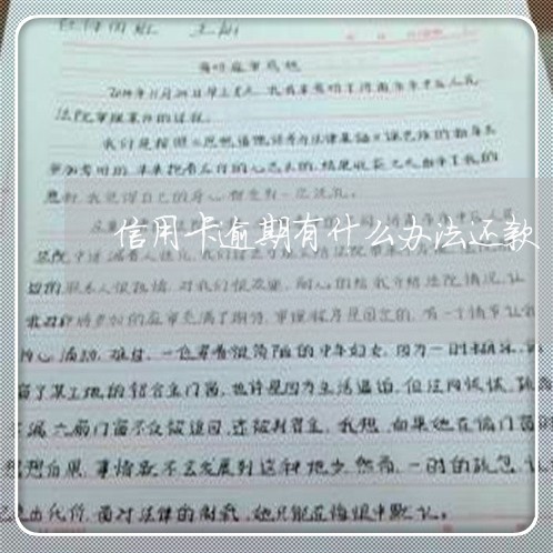 信用卡逾期有什么办法还款/2023073030484