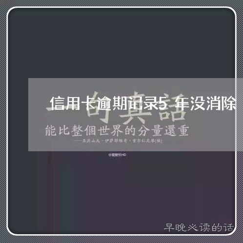 信用卡逾期记录5年没消除/2023121883825