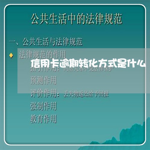 信用卡逾期转化方式是什么/2023100960691