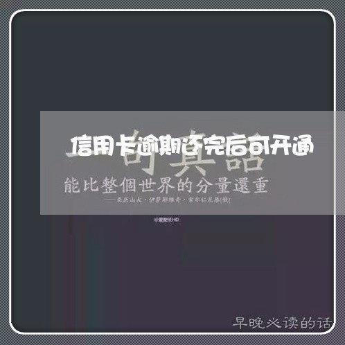 信用卡逾期还完后可开通/2023111864793