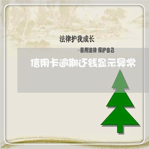 信用卡逾期还钱显示异常/2023051039793