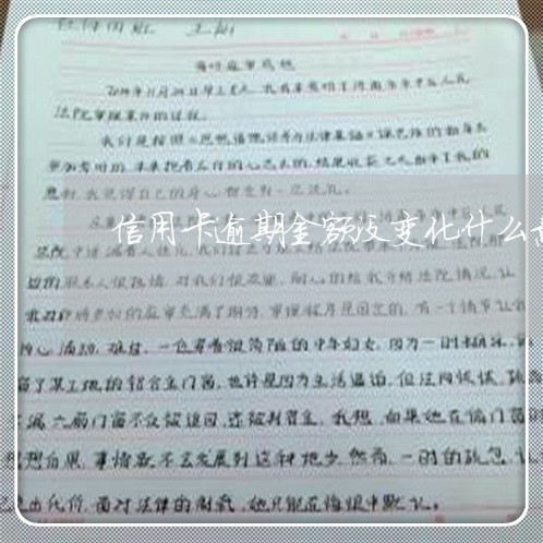 信用卡逾期金额没变化什么意思/2023072207370