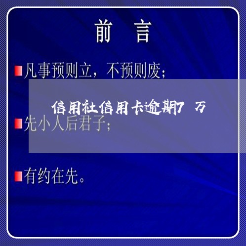 信用社信用卡逾期7万/2023093071503