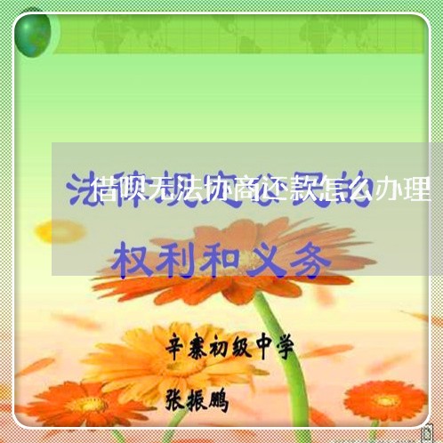 借呗无法协商还款怎么办理/2023100616050