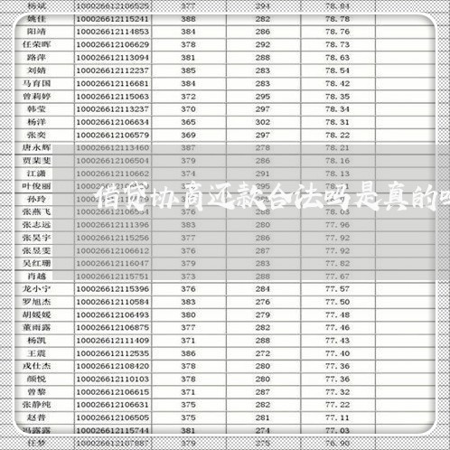 借贷协商还款合法吗是真的吗/2023100616061