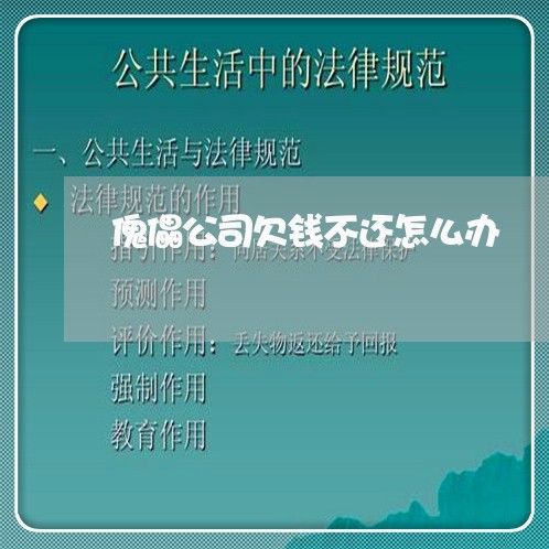 傀儡公司欠钱不还怎么办/2023091628271