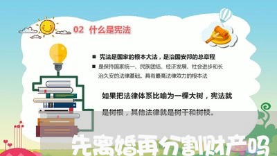 先离婚再分割财产吗/2023110971594