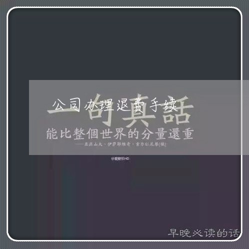 公司办理退费手续/2023042871712