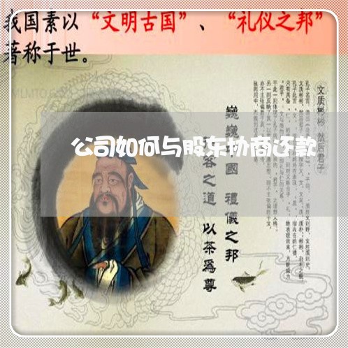 公司如何与股东协商还款/2023101702593