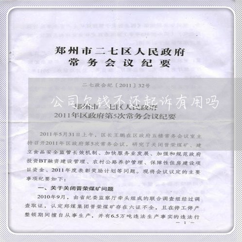 公司欠钱不还起诉有用吗/2023120402716