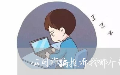 公司诈骗投诉找哪个部门投诉有效/2023032722937