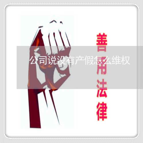 公司说没有产假怎么维权/2023052244936