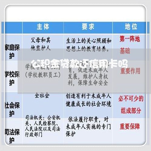 公积金贷款还信用卡吗/2023082739817