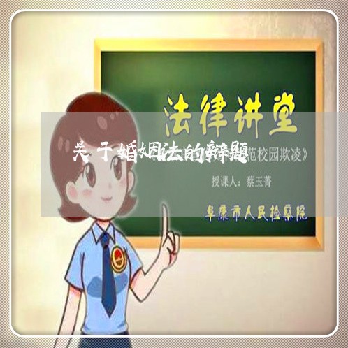 关于婚姻法的辩题/2023112494717