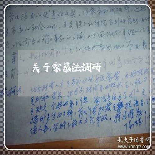 关于家暴法调研/2023091416939