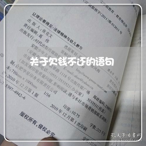 关于欠钱不还的语句/2023111442583