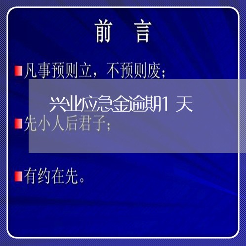 兴业应急金逾期1天/2023060906038