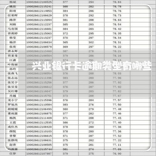 兴业银行卡逾期类型有哪些/2023080485241