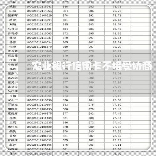 农业银行信用卡不接受协商/2023090445169