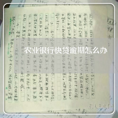 农业银行快贷逾期怎么办/2023091518380