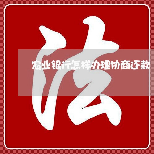 农业银行怎样办理协商还款/2023092306159