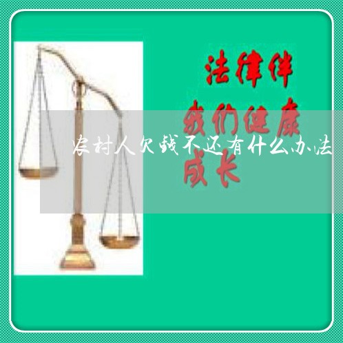 农村人欠钱不还有什么办法/2023091591594