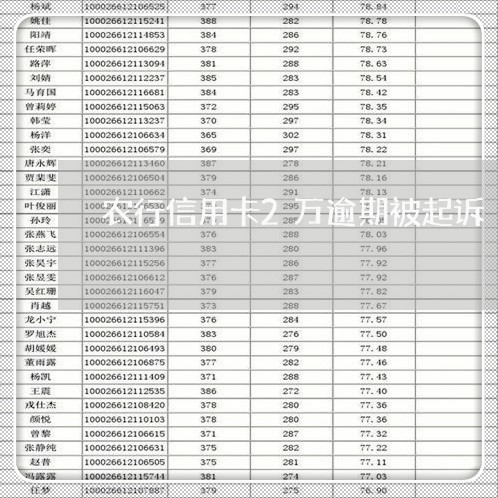 农行信用卡2万逾期被起诉/2023111712605