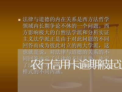 农行信用卡逾期被起诉了/2023070839481