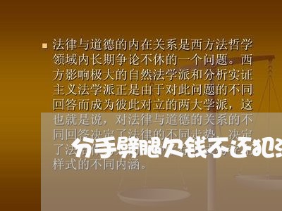 分手劈腿欠钱不还犯法吗/2023092043604