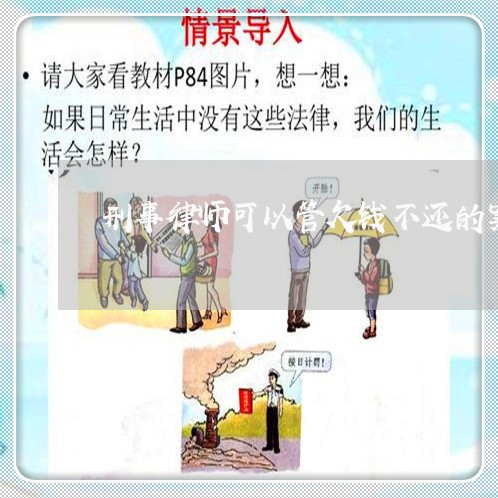 刑事律师可以管欠钱不还的案子吗/2023110897258