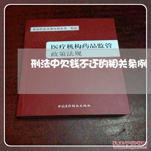 刑法中欠钱不还的相关条例/2023091549482