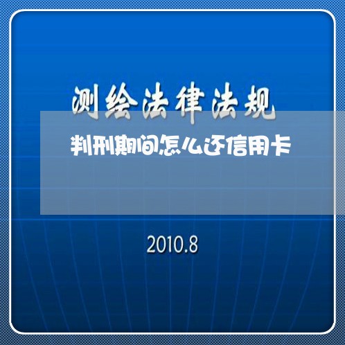 判刑期间怎么还信用卡/2023090603625