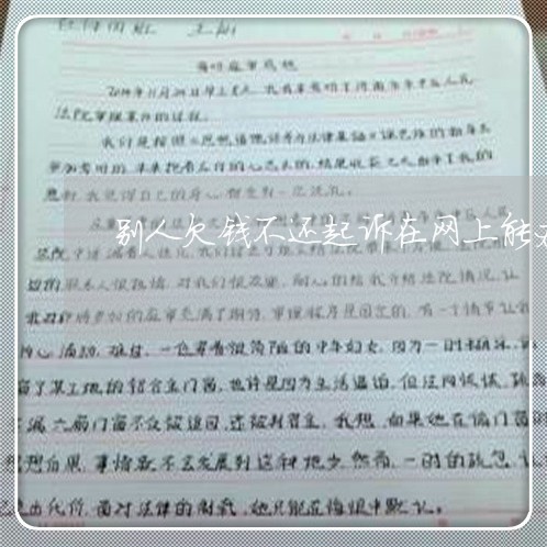 别人欠钱不还起诉在网上能办吗/2023120982584