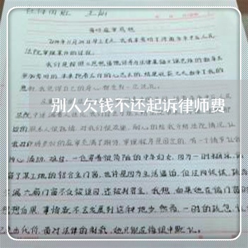 别人欠钱不还起诉律师费/2023112541493