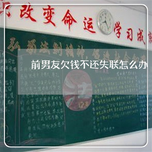 前男友欠钱不还失联怎么办/2023110876137