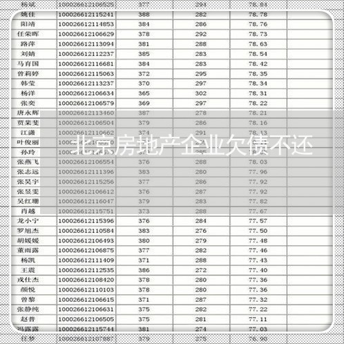 北京房地产企业欠债不还/2023111160691