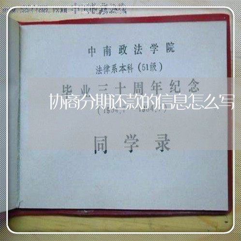 协商分期还款的信息怎么写/2023092417159