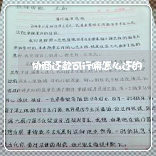 协商还款可行嘛怎么还的/2023100631739