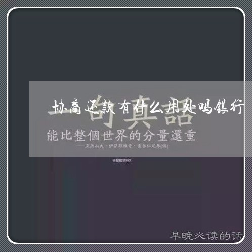 协商还款有什么用处吗银行/2023100650471